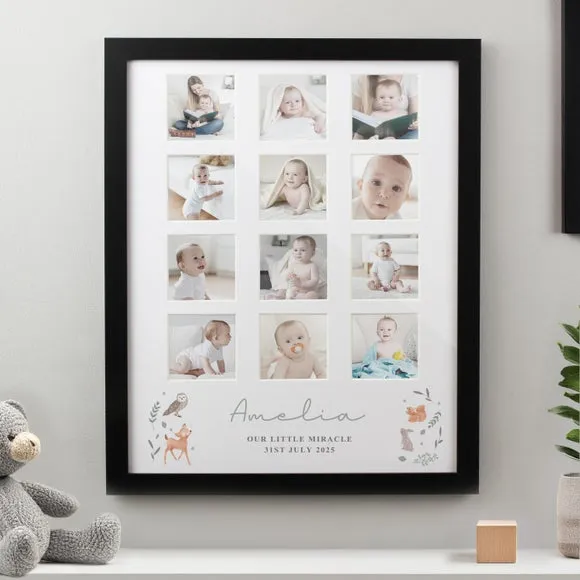 Woodland Animal Multi Photo Frame - Black, Wood product