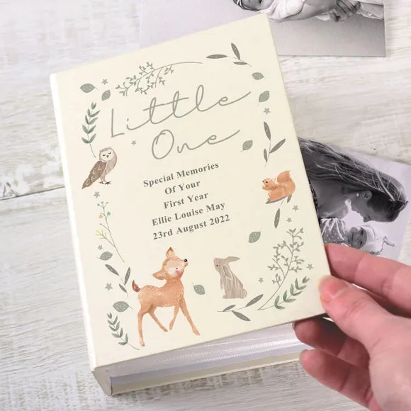 Woodland Animals Personalised Photo Album with Sleeves - White product