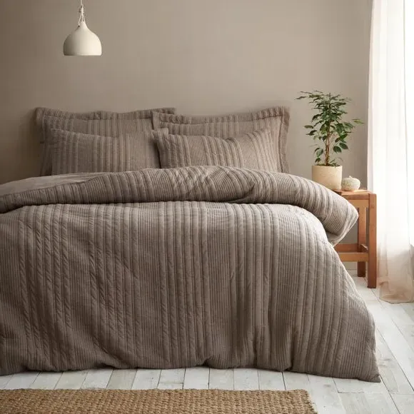 Tamba Jersey Stripe Duvet Cover and Pillowcase Set - Mole product