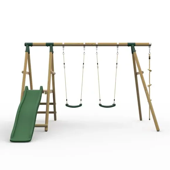 Giant Baboon Wooden Swing Set - Natural alternate view