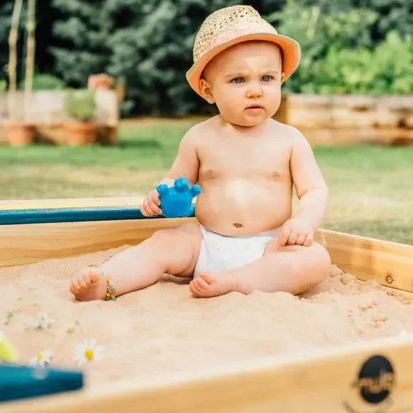 StoreIt Wooden Sand Pit with Storage - Natural alternate view