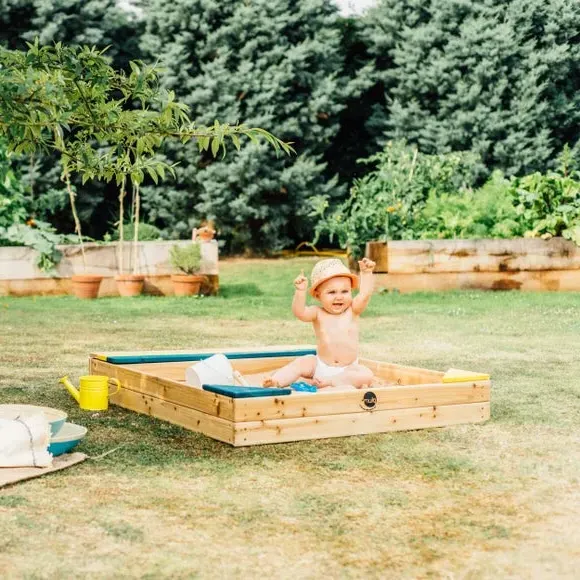 StoreIt Wooden Sand Pit with Storage - Natural product