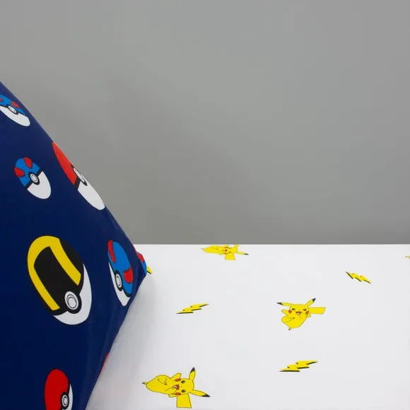 Pikachu Double Fitted Sheet - White alternate view