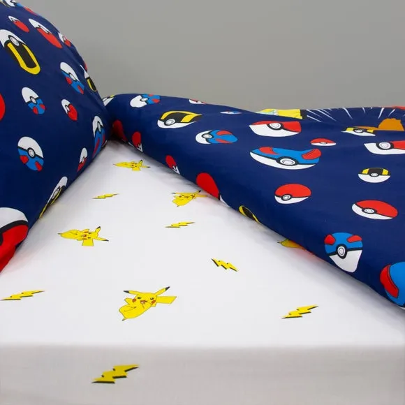 Pikachu Double Fitted Sheet - White product