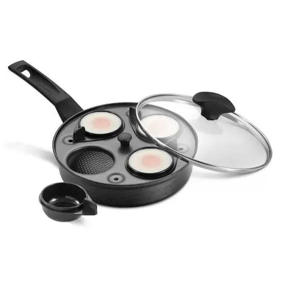 9x Tougher 20cm Egg Poacher - Black, Aluminium product