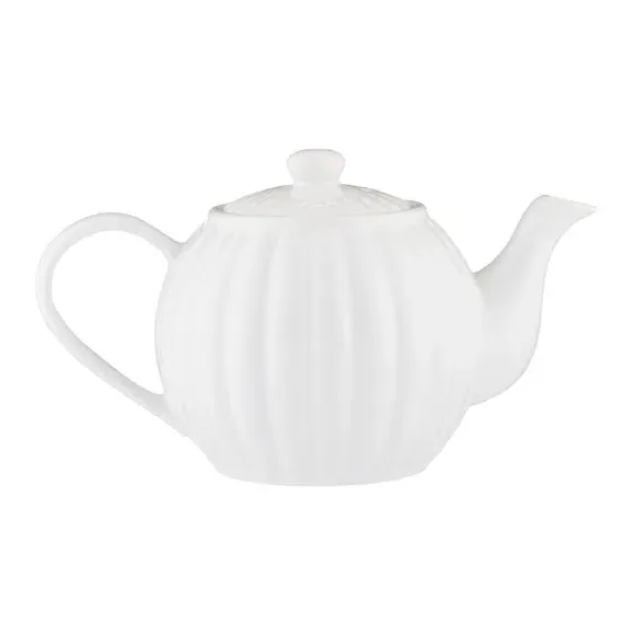 Luxe Betty Shape Teapot - White, Stoneware alternate view
