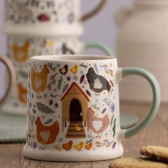 Price & Kensington Chicken Coop Mugs Set of 2 - White, Fine China alternate view
