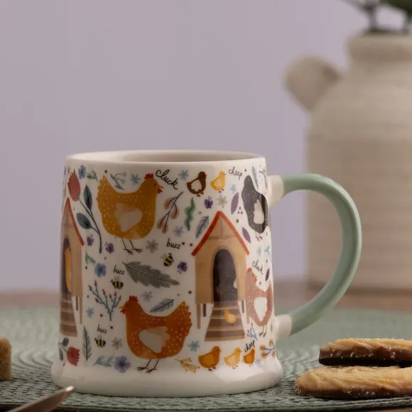 Price & Kensington Chicken Coop Mugs Set of 2 - White, Fine China product