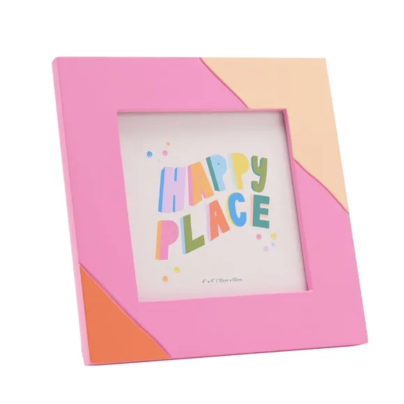 Raspberry Blossom Stripe Photo Frame - Pink, Polyresin alternate view
