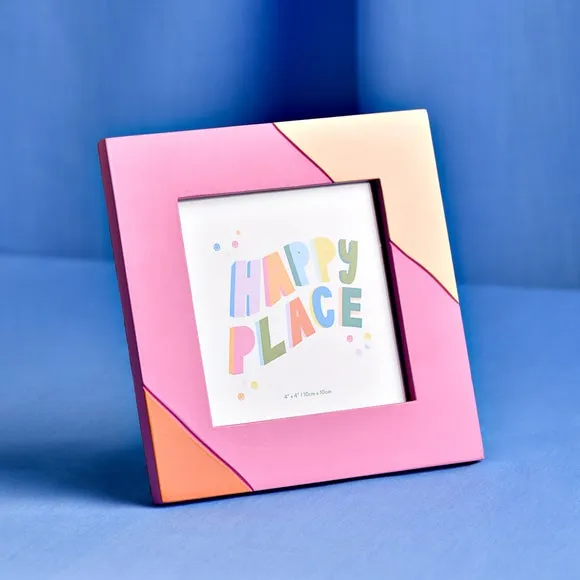 Raspberry Blossom Stripe Photo Frame - Pink, Polyresin product