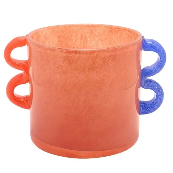 Wavy Handled Glass Vase - Orange alternate view