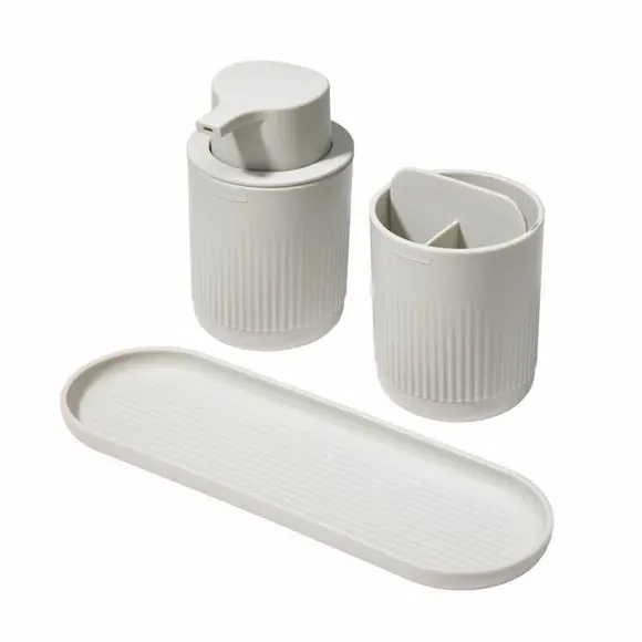 3-Piece Bathroom Storage Set - Stone by Dunelm, image 3