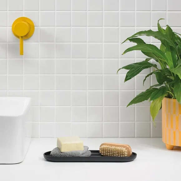 Bathroom Storage Tray with Ridges - Graphite alternate view
