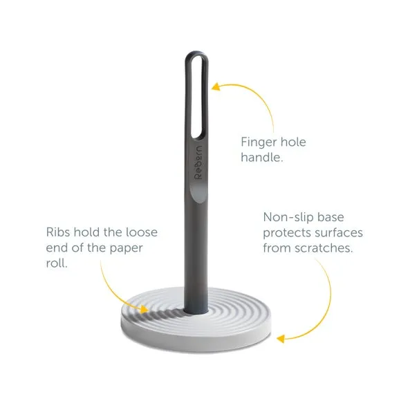Kitchen Roll Holder with Non-Slip Base - Dark Grey, Plastic alternate view