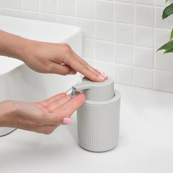 Large Bathroom Caddy Set with Dispenser - Stone by Dunelm, image 3