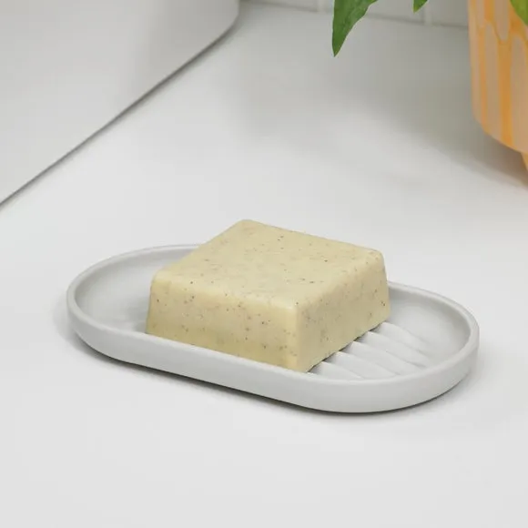 Soap Dish with Raised Ridges - Stone product