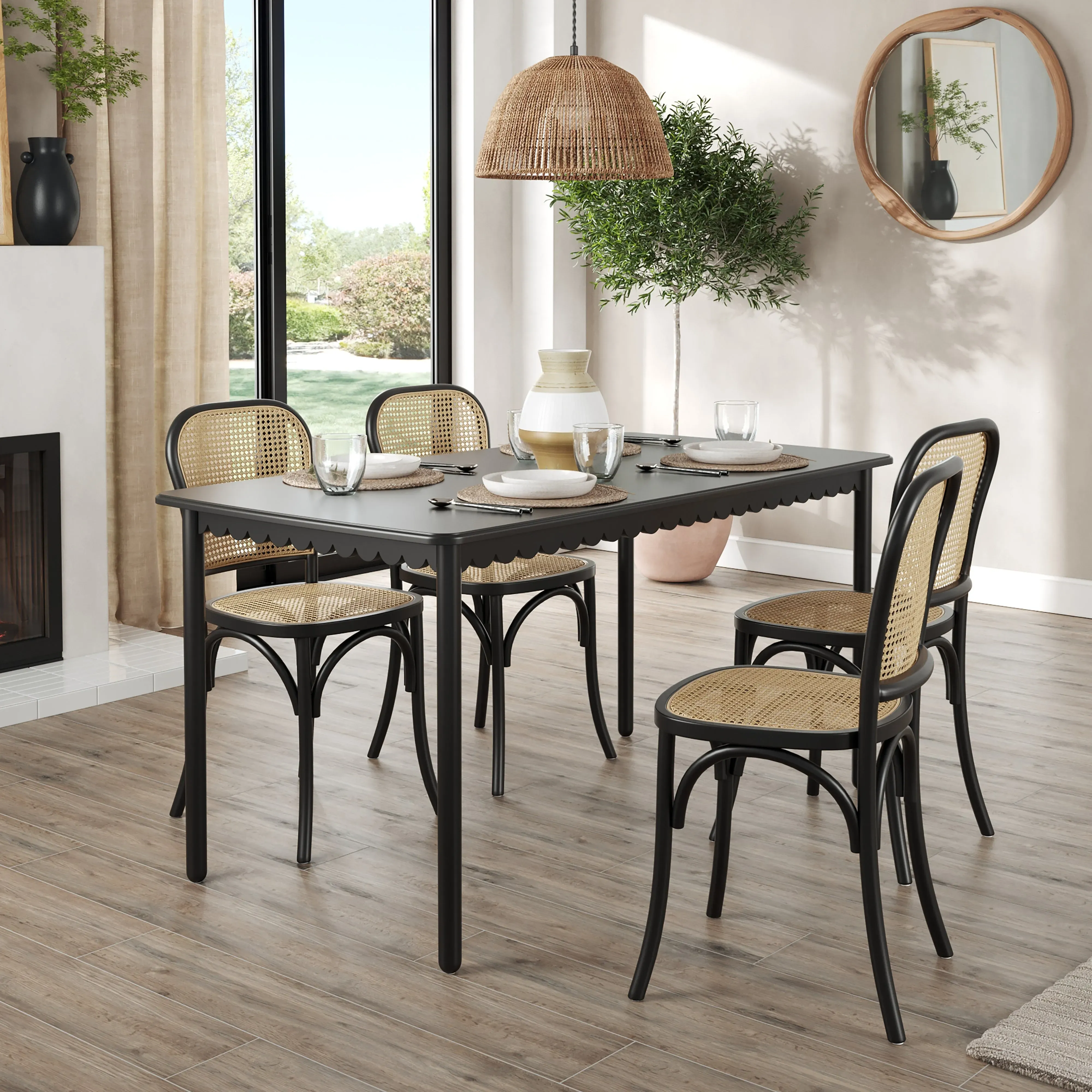 remi-4-seater-rectangular-dining-table-black-black image