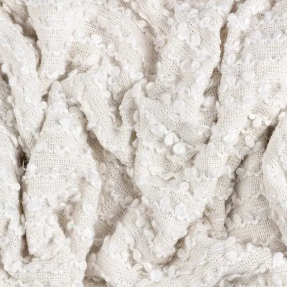 Arvo Boucle Yarn Throw Blanket - Natural, Polycotton alternate view