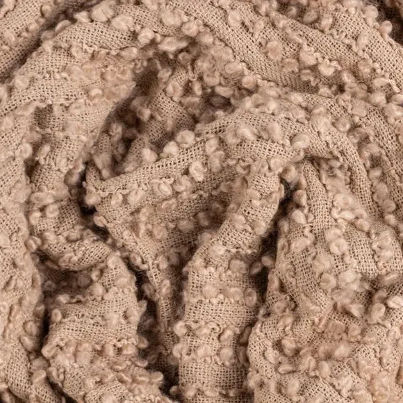 Boucle Throw Blanket - Fresh Plaster, Polycotton alternate view