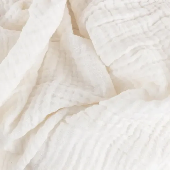 Cotton Throw Blanket - White, Muslin alternate view