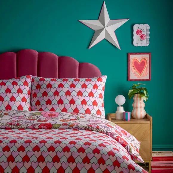 Duvet Cover Set with Pillowcase - Pink, Polycotton alternate view