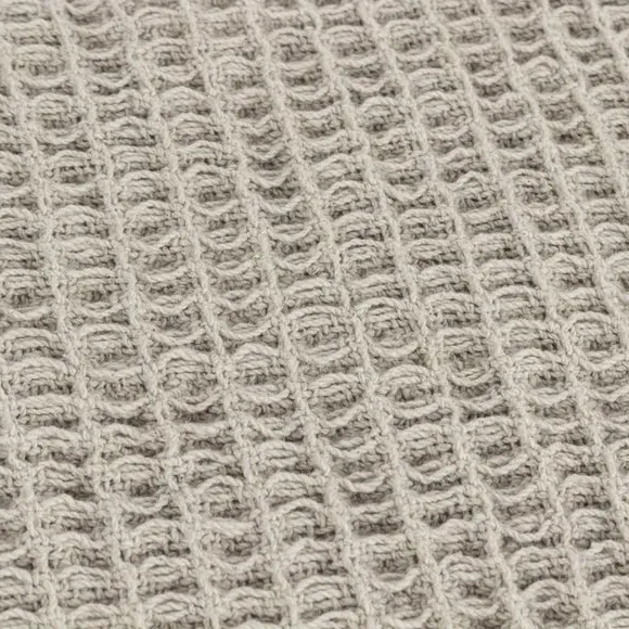 Oversized Throw Blanket Waffle Texture - Taupe, Cotton alternate view