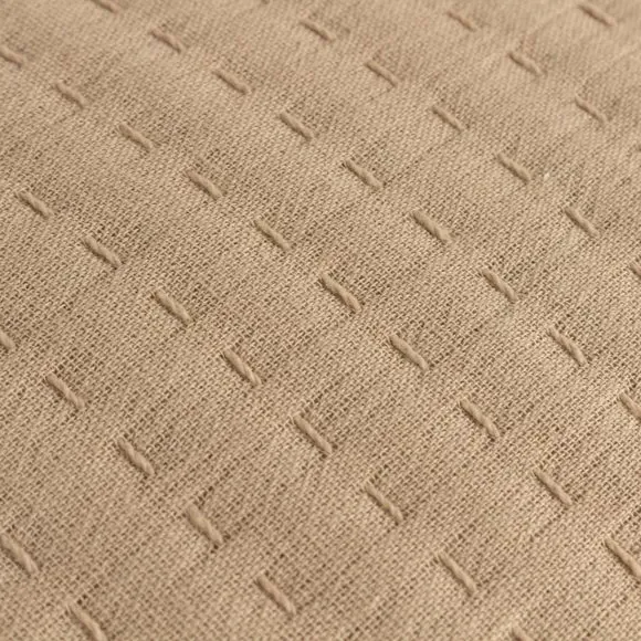 Square Cushion with Textured Design - Taupe, Cotton alternate view