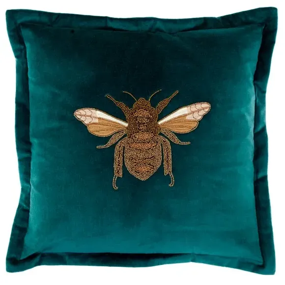 Voyage Maison Layla Bee Square Cushion - Teal Green, Polyester alternate view