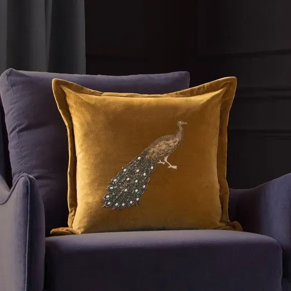 Voyage Maison Mayura Square Cushion - Mustard, Cotton product