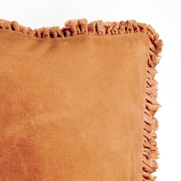 Yard Bertie Square Cushion Cover - Rust, Cotton Velvet alternate view