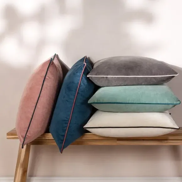 Paoletti Meridian Square Cushion Cover - Blush, Polyester by Dunelm, image 4