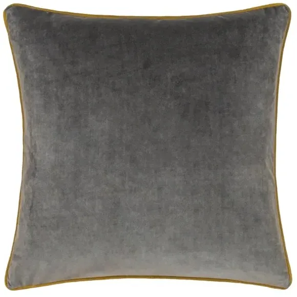 Paoletti Meridian Square Cushion Cover - Charcoal Grey, Polyester by Dunelm, image 2