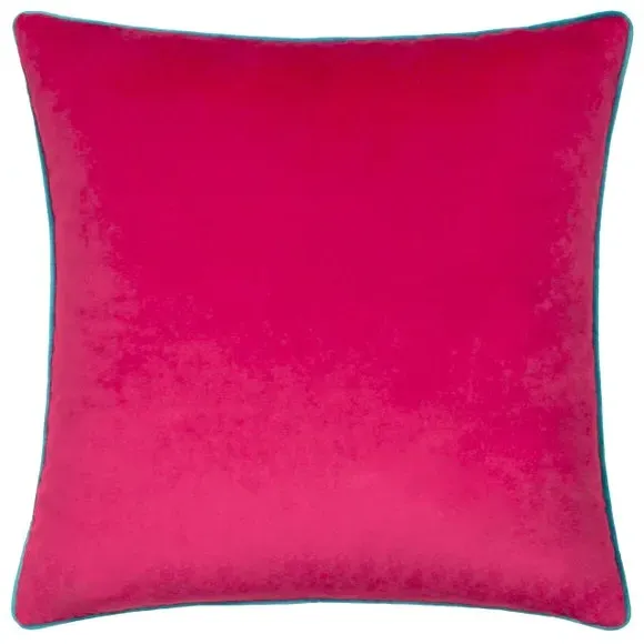 Paoletti Meridian Square Cushion Cover - Raspberry, Polyester by Dunelm, image 2