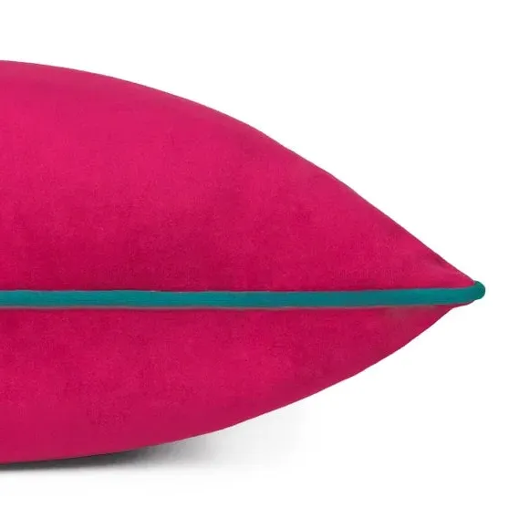Paoletti Meridian Square Cushion Cover - Raspberry, Polyester by Dunelm, image 5