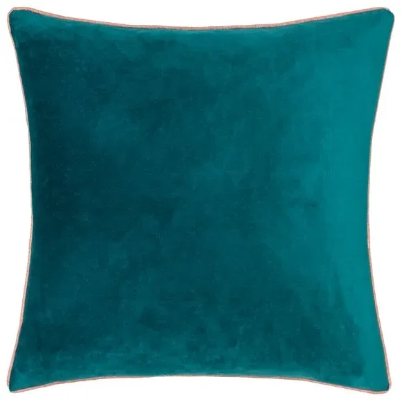Paoletti Meridian Square Cushion Cover - Teal Blue, Polyester by Dunelm, image 3