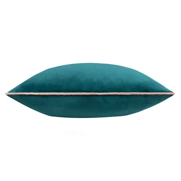 Paoletti Meridian Square Cushion Cover - Teal Blue, Polyester by Dunelm, image 4