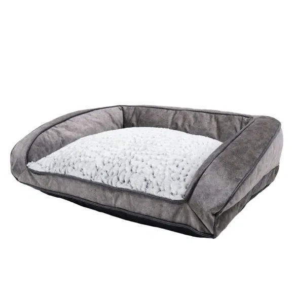 Fleece Plush Pet Sofa - Grey alternate view