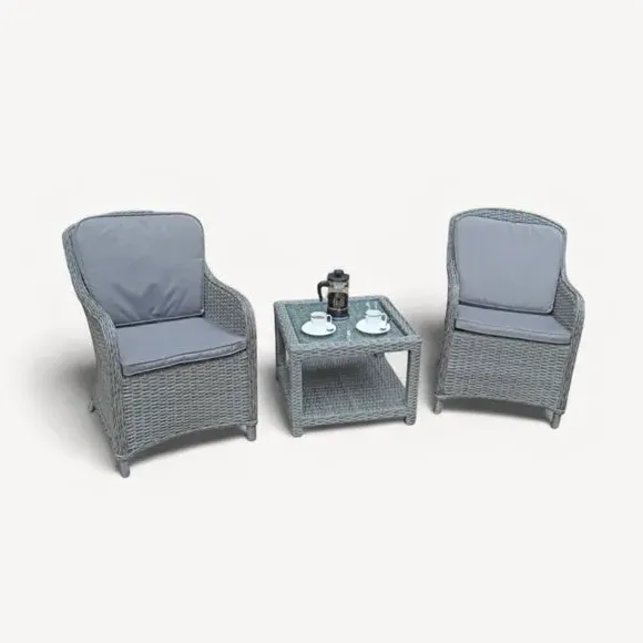 2-Seater Outdoor Companion Set - Grey, Wicker alternate view