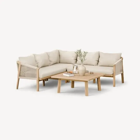 Roma 5-Seater Outdoor Corner Sofa Set - Acacia Wood alternate view