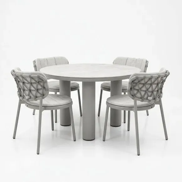 Koko 4-Seater Garden Dining Set - Light Wood alternate view