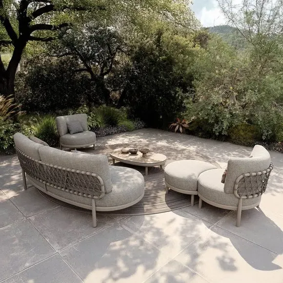 Koko Garden Sofa Set with Coffee Table - Light Wood product