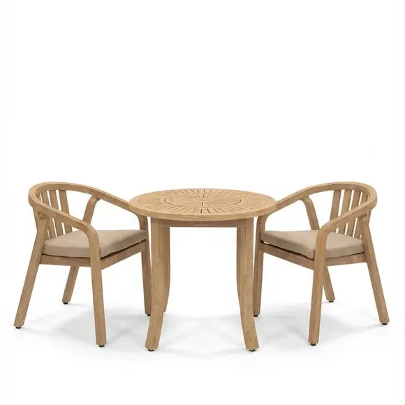 Maris 2-Seater Round Bistro Set with Riven Chairs alternate view
