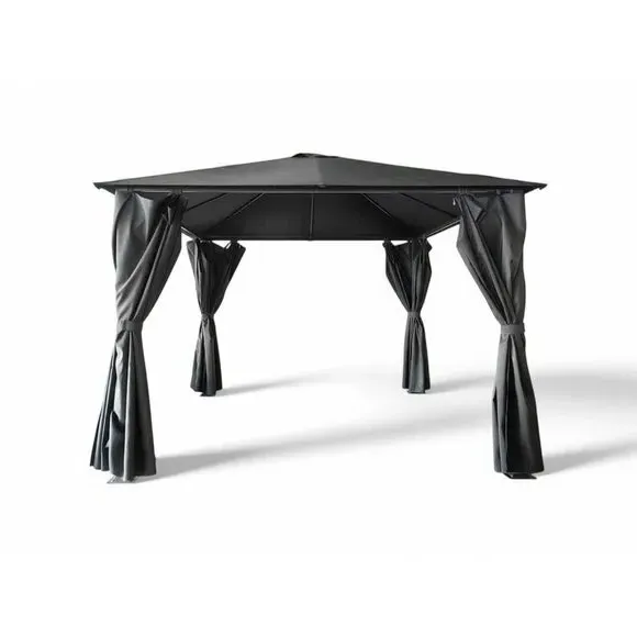 Titan 3m Gazebo with Curtains - Black, Galvanised Steel alternate view