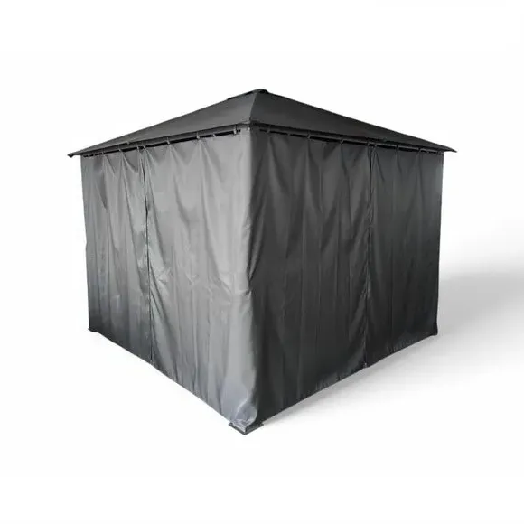Titan 3m Gazebo with Curtains - Black, Galvanised Steel product