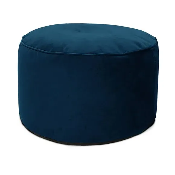 Bean Bag Pouffe with Washable Cover - Blue, Velvet alternate view