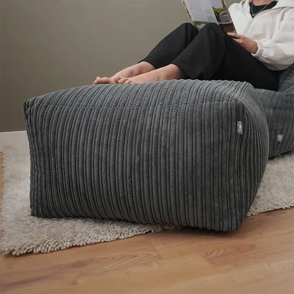 Jumbo Bean Bag with Washable Cover - Grey, Cord alternate view