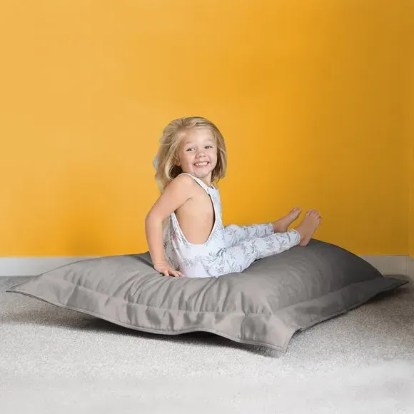 Junior Bean Bag with Washable Cover - Grey, Velvet alternate view