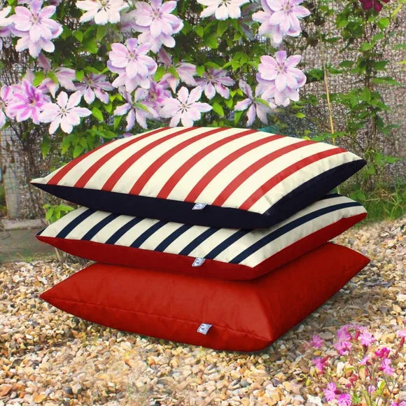 Nautical Stripe Indoor Outdoor Floor Cushion - Red product