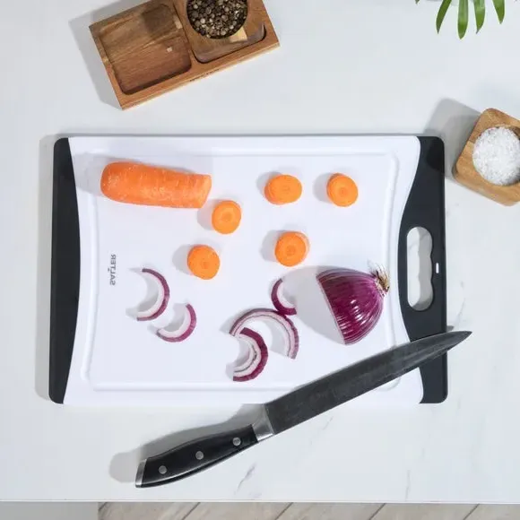 Large Double-Sided Chopping Board - White, Plastic product