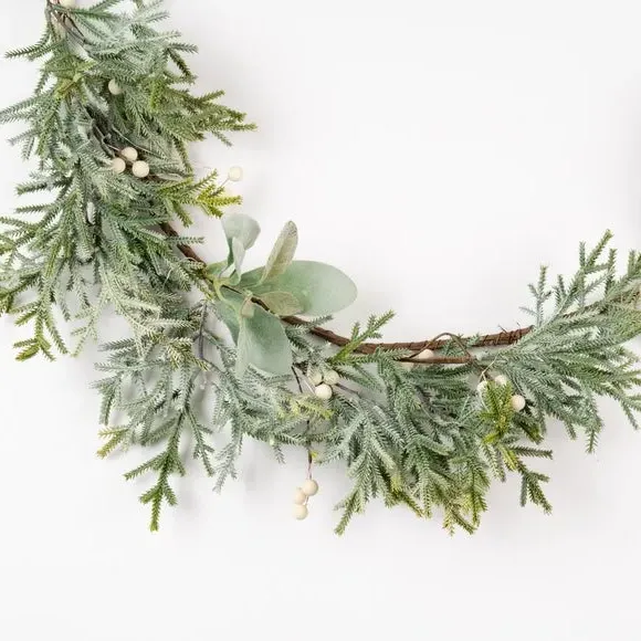 150cm Light Up Garland with Frosted Finish - White alternate view
